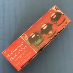 Set of 3 Ball Ornament Votive Candle Holders, NIB